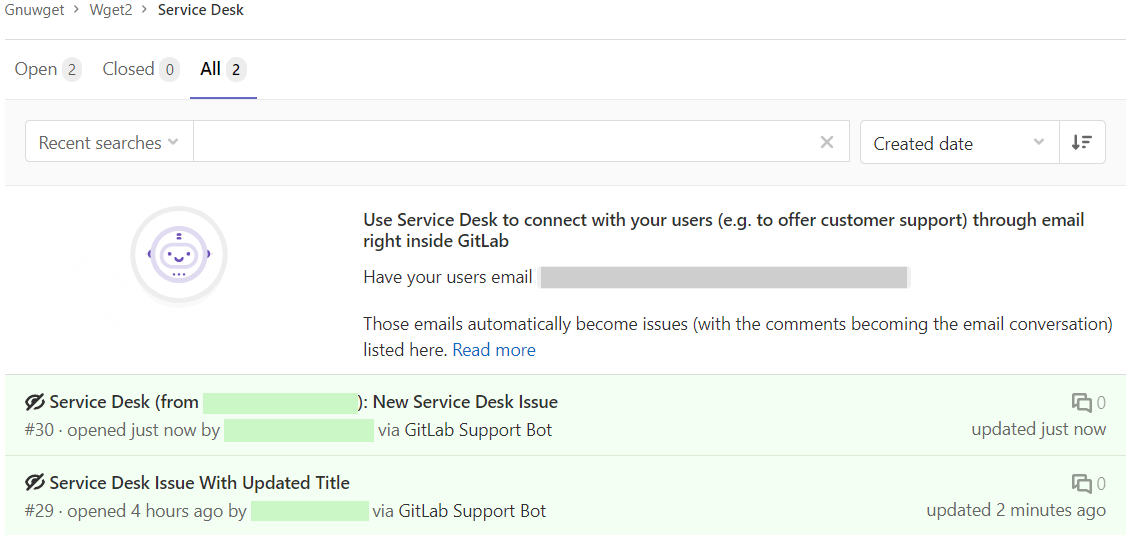 Service Desk Issue tracker